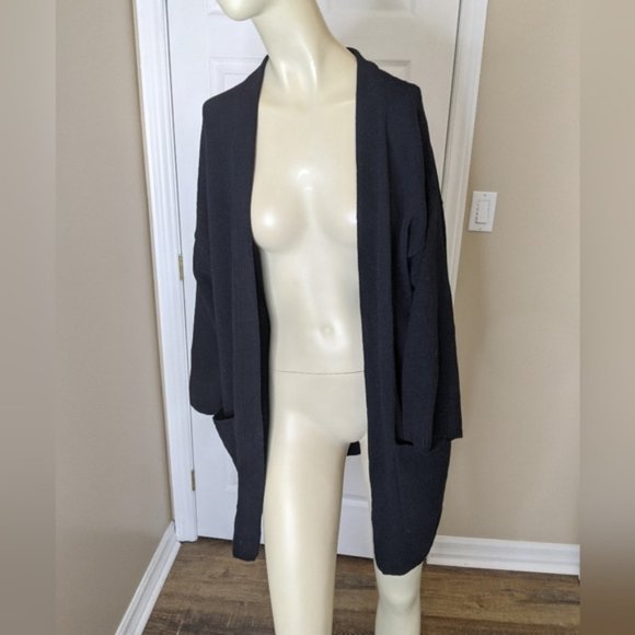 ARITZIA Wilfred Leandre Cardigan Black Cotton Long Sleeve - Picture 2 of 10